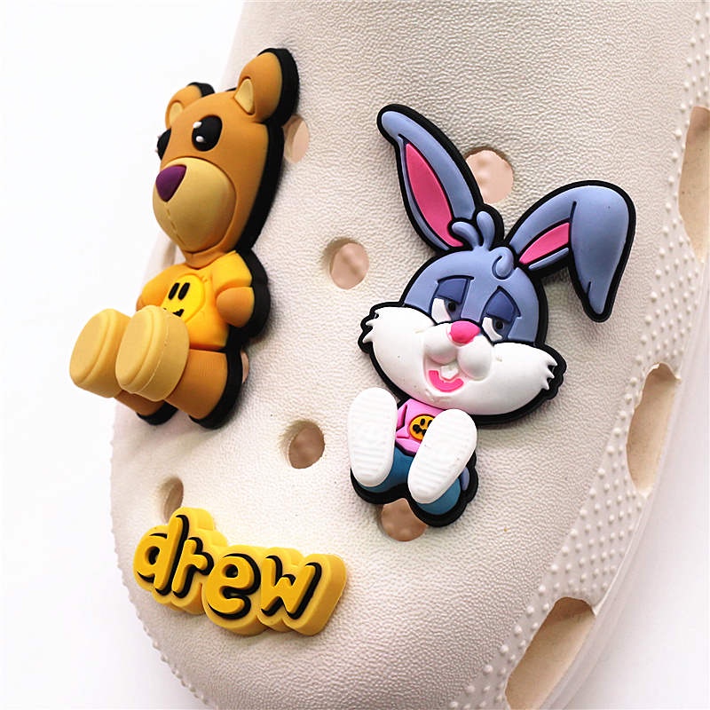 Jibbitz Crocs Phụ kiện khóa giày Justin Bieber drew house PVC giày phù hiệu trang trí FZL72