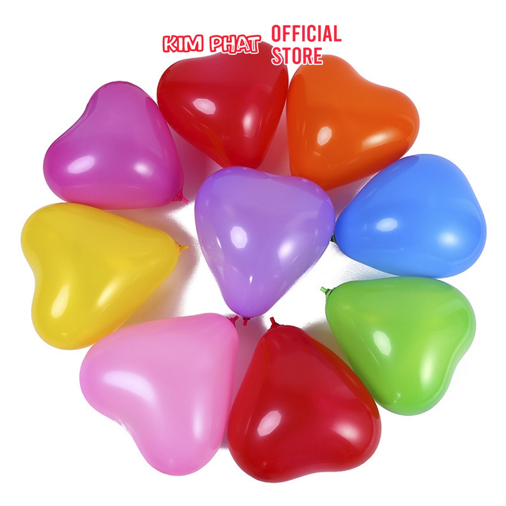 Set 100 quả Bóng bay trái tim Globos trang trí nhiều màu sắc