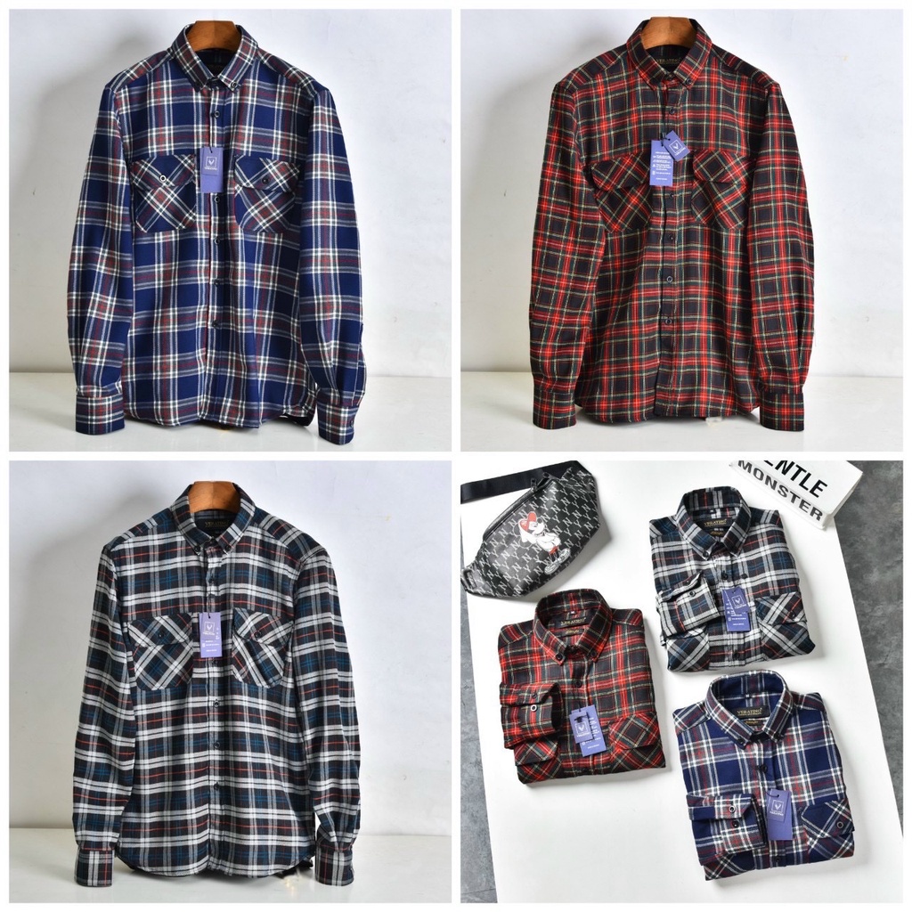 Áo Sơ Mi Flannel Nam TUTO5 Menswear VER04 - Sơ Mi Dài Tay Họa Tiết Kẻ Caro Chất Cotton Dạ Cao Cấp, Năng Động, Tự Tin