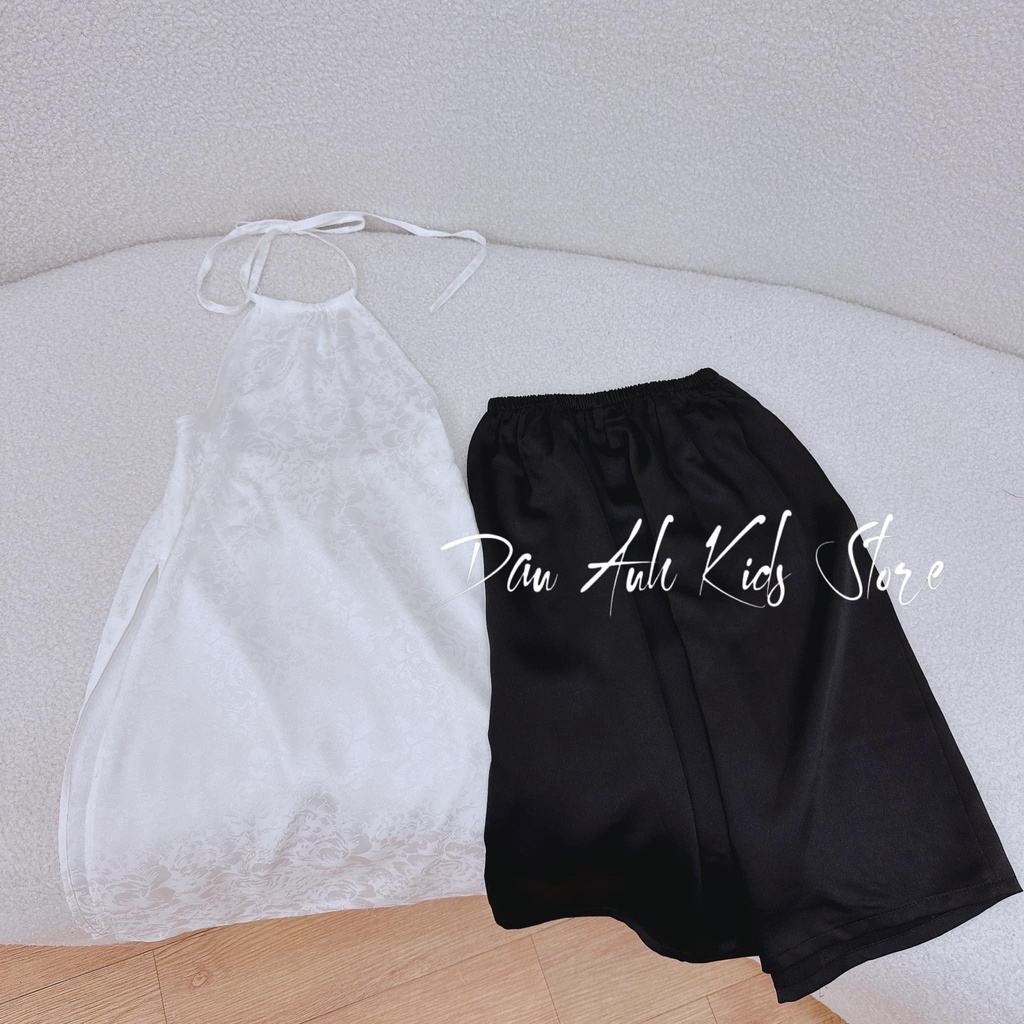 Áo Dài Cổ Yêm 3 Màu Cho Bé D.A.K