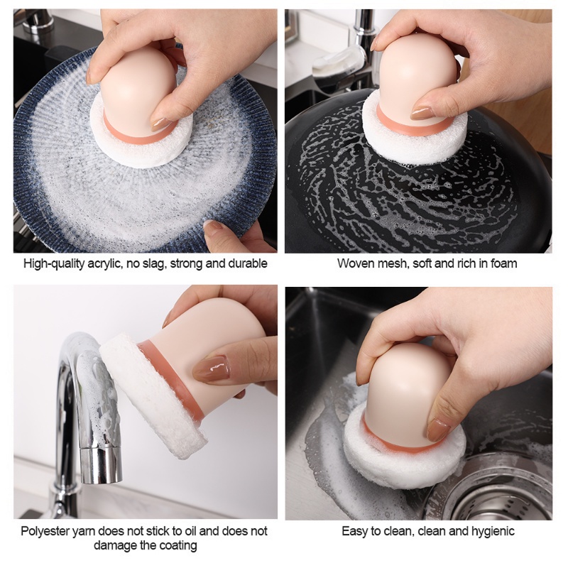 Miếng Xốp Rửa Chén Có Tay Cầm Chống Dầu Mỡ Tiện Dụng