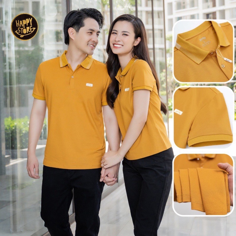 Áo polo Yody nam nữ phông cột tay, vải mắt chim xuất dư