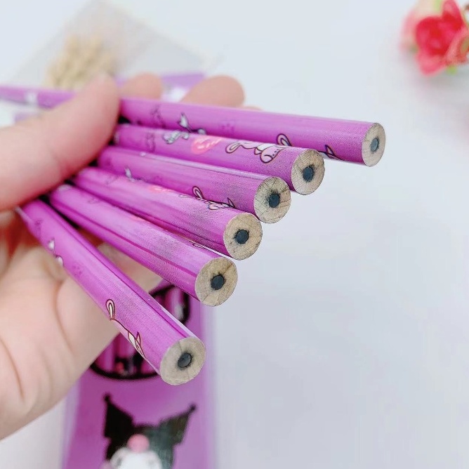 12 cây bút chì Sanrio HB Cinnamoroll bút chì môi trường Melody bút chì hình hoạt hình Kuromi Hex thanh bút chì Purin quà tặng văn phòng phẩm sinh viên