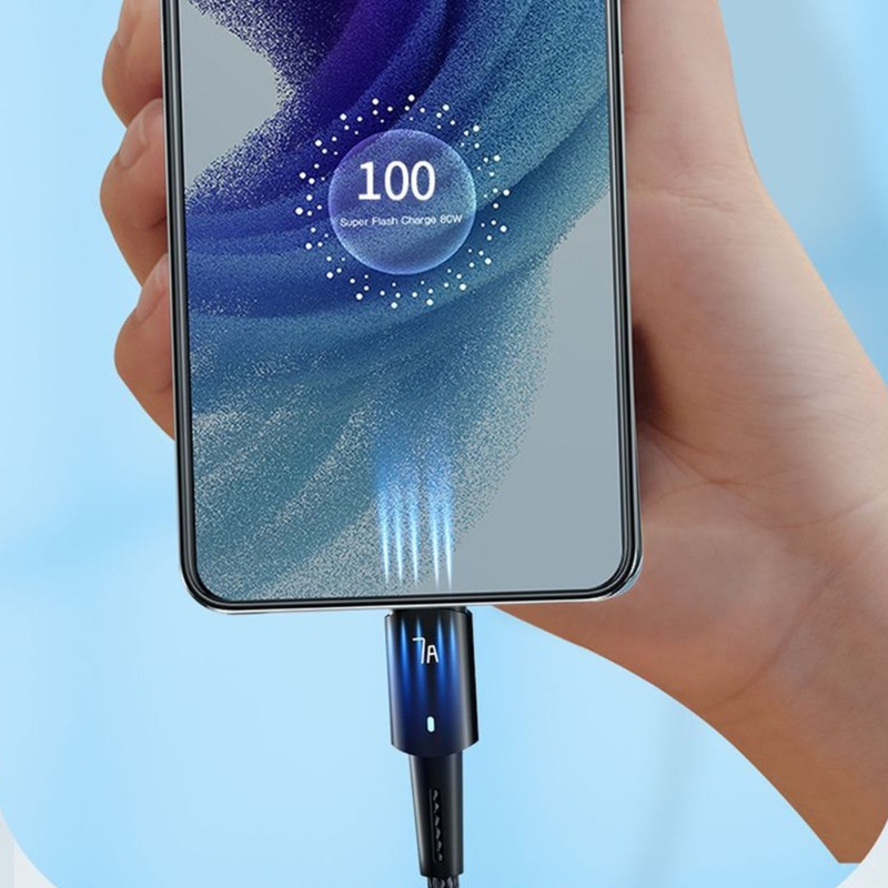 Cáp Sạc Nhanh USB-A Sang Type-C 5A USB-C Bện Sợi Nylon Cho Điện Thoại Di Động