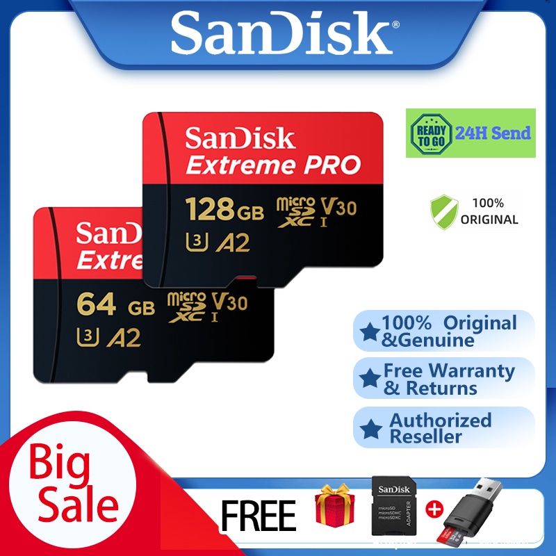 SANDISK Thẻ Nhớ Micro SD A2 170MB / Memory Card (32GB / 64GB / 128GB / 256GB) 32GB / 128GB / 256GB)