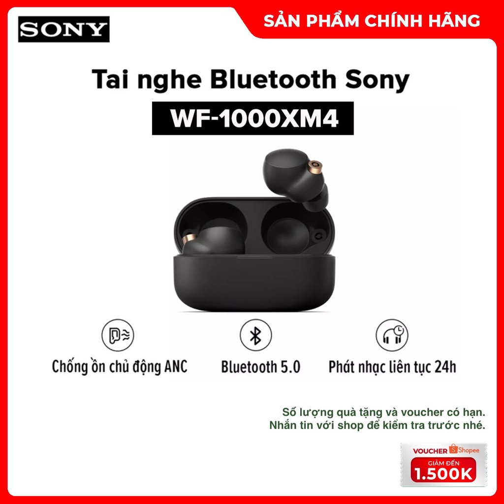 Tai nghe không dây chống ồn Sony WF-1000XM4 - Hàng Chính Hãng