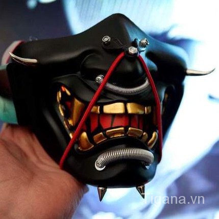 Soul mask of Malaysia Japanese ghost face dark men's and women's half face resin prajna mask Halloween