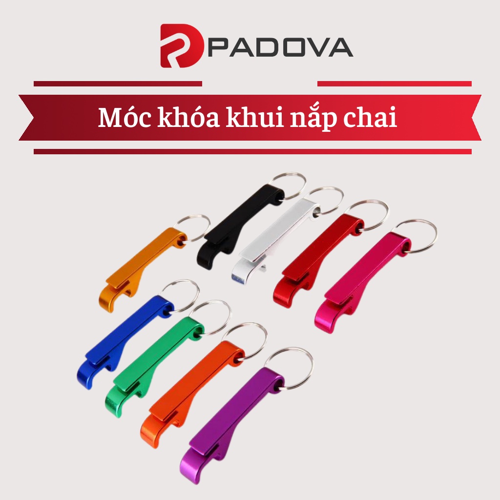 Dụng Cụ Khui Nắp Chai, Mở Nắp Lon Bia Bằng Hợp Kim Nhôm Gắn Móc Khóa PADOVA 8402