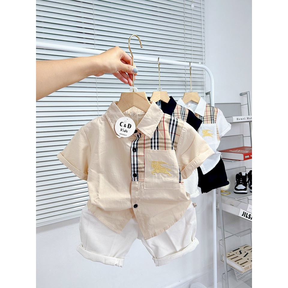 Sét sơ mi thô nam con ngựa quần kaki cực chất