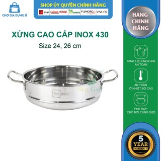 Thân Xững hấp inox 430 Fivestar 2 quai không nắp ( 24cm / 26cm / 28cm / 30cm / 32cm )