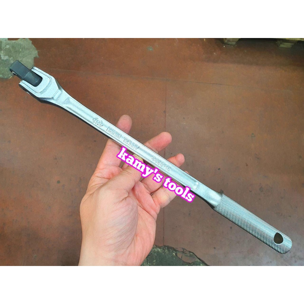 Cần tuýp siết đầu lắc léo 1/2 inch cán dẹp Kingtony dài 375mm 4453-15F cao cấp