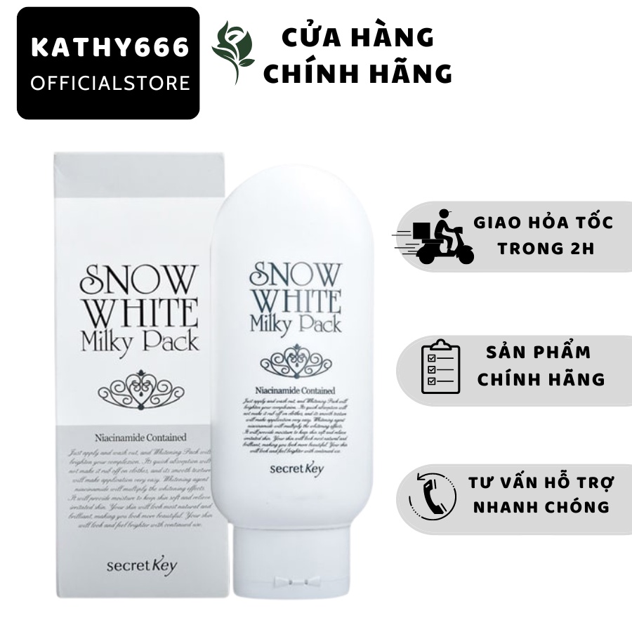 Kem Ủ Trắng Secret Key Snow White Milky Pack 200ml