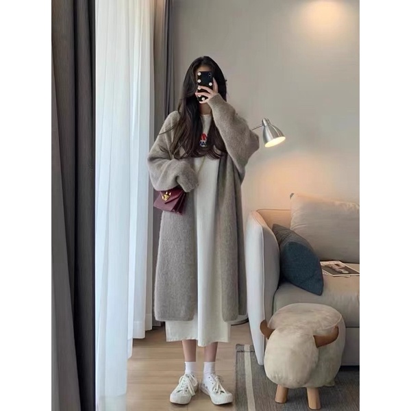 Áo Khoác Len Cadigan Dáng Dài Cho Nữ Size Bé XS 1m50 dài 90cm