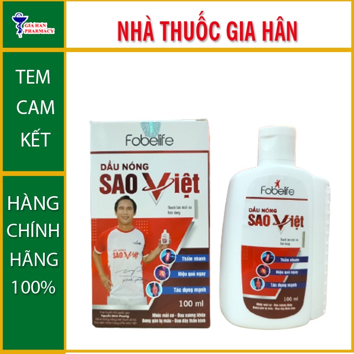 Fobelife Dầu Nóng Sao Việt – Giảm Đau Mỏi Vai Gáy (Hộp 100ml-60ml) , Côn trùng cắn , Gia Hân