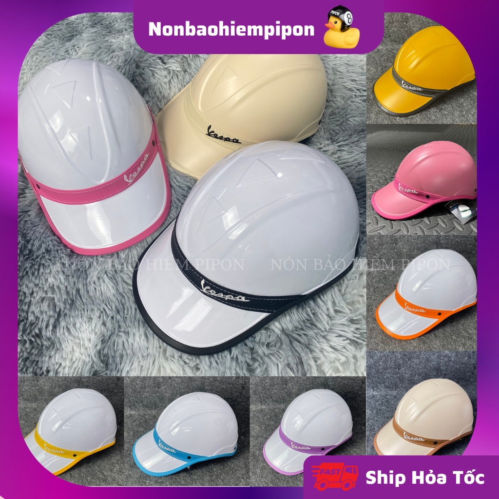 Nón bảo hiểm lưỡi trai Vespa cao cấp, Mũ bảo hiểm nón kết cá tính và sang trọng dành cho cả nam và nữ