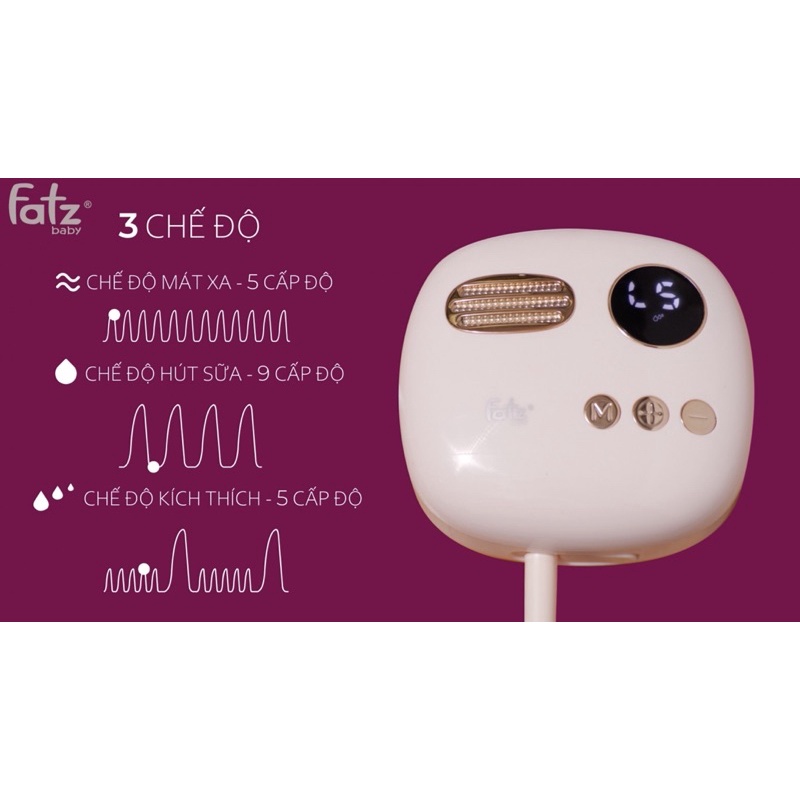 Máy hút sữa điện đôi Symbio 1 Fatzbaby có tích pin sạc - Fatz FB1108VN