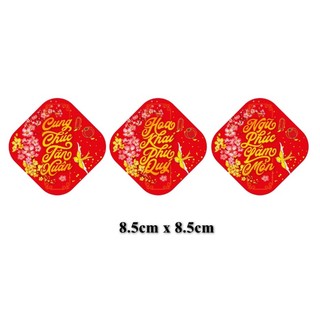 6 Tem decal dán tết 8.5x8.5cm nhiều mẫu