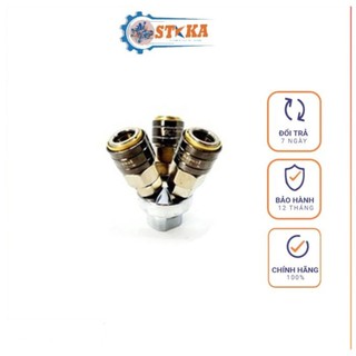 Đầu nối nhanh hơi chia 2 và chia 3 đầu kapusi nhật bản - cút nối hơi nhanh tự động khí nén cao cấp, chia 2 hơi xịn kps