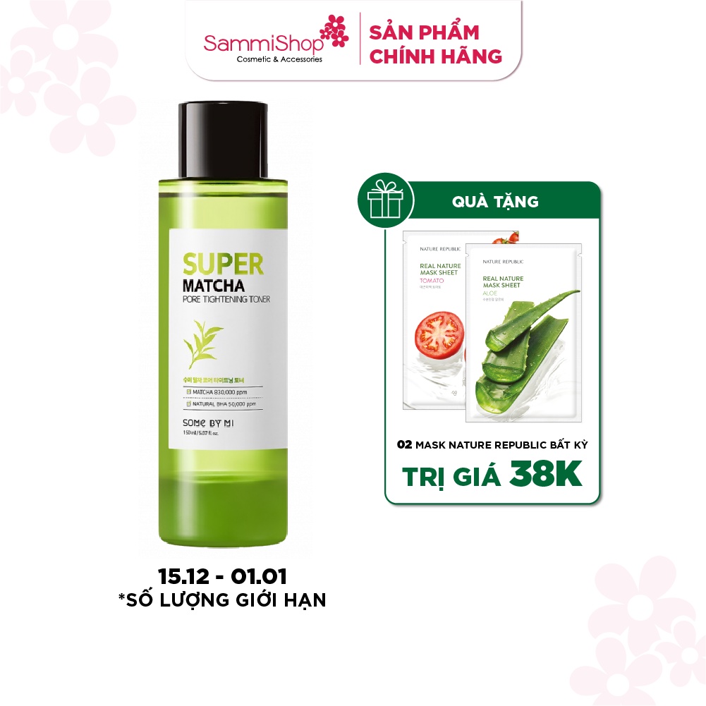 Nước hoa hồng se khít lỗ chân lông Some By MI Super Matcha Pore Tightening Toner 150ml