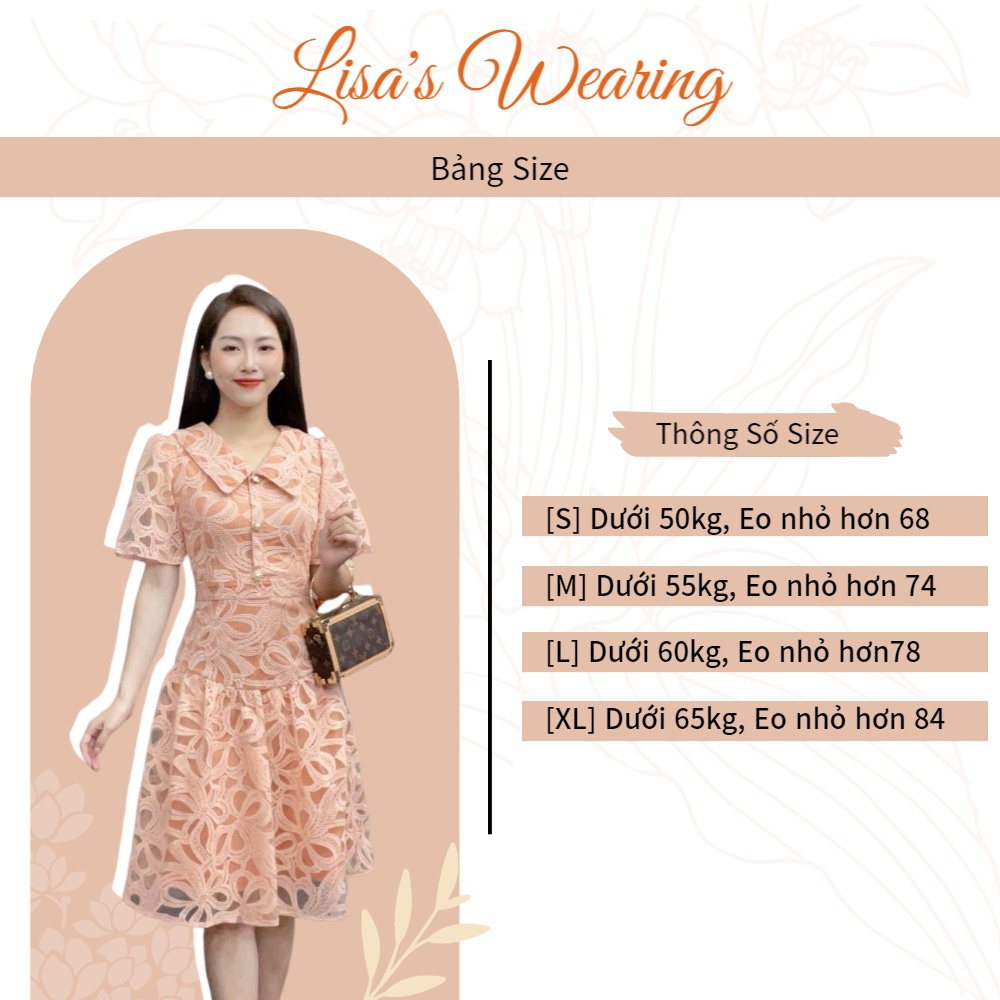 Đầm họa tiết hoa chiết eo dáng xoè phối cổ nơ phù hợp công sở, dự tiệc, dạo phố,..