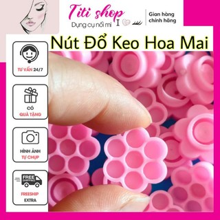 Nút đựng keo , nút đổ keo hoa mai 6 cánh màu hồng