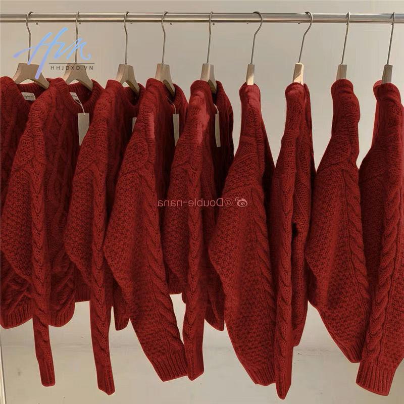 Áo Sweater Dệt Kim Dày Dặn Dáng Rộng Thời Trang Giáng Sinh Năm Mới Cho Nữ