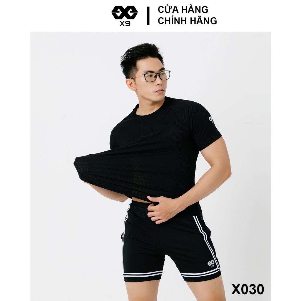 Áo Thun Nam Sọc Gân To Ngắn Tay Cổ Tròn - X9 Sportswear - X030