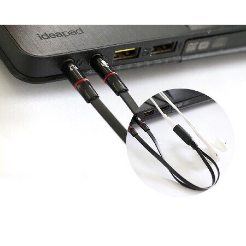 Dây gộp 2 jack 3.5 micro + tai nghe ra một jack cắm 3.5mm