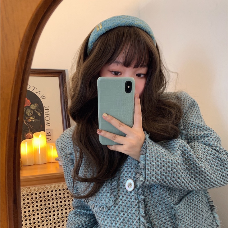 Băng Đô Vải tweed Cao Cấp Bản Rộng Thời Trang Thu Đông Phong Cách Pháp Cổ Điển