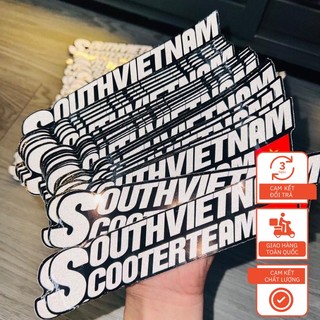 Tem sticker logo chữ sounthvietnam in phản quang 18cm