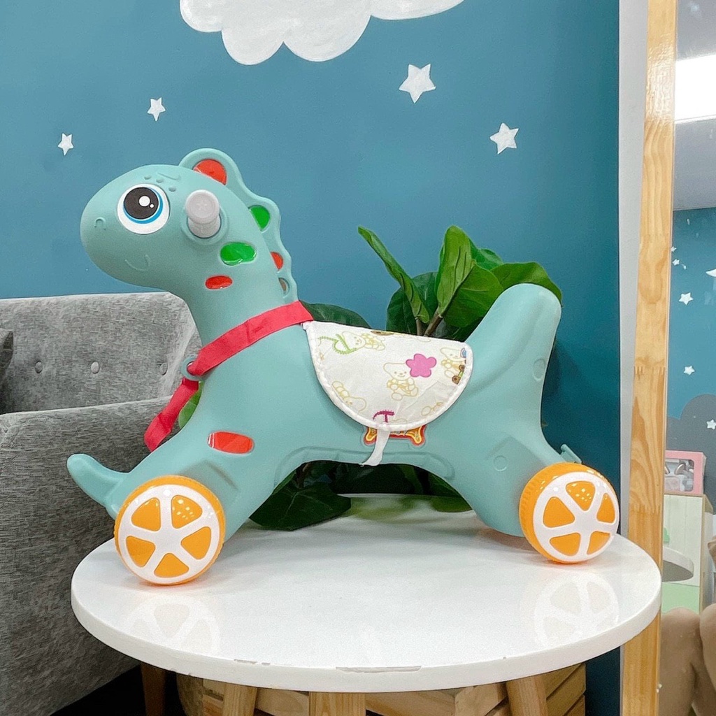 Đồ chơi ngựa bập bênh kiêm xe chòi chân có nhạc cho cé