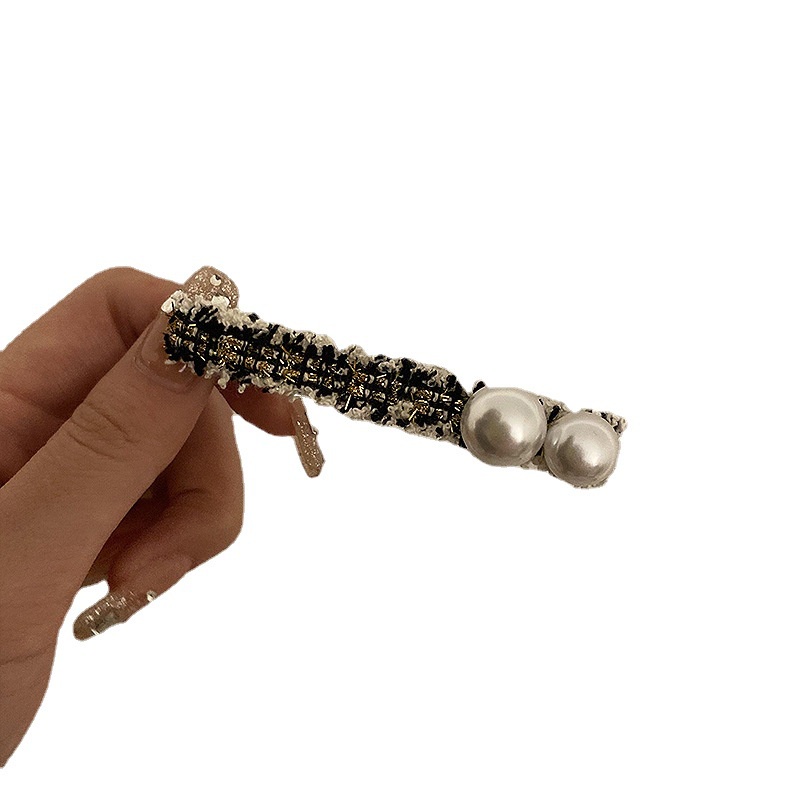 Kẹp Mỏ Vịt Ngang Một Bên Kẹp Vải Dài Nhỏ Màu Vàng Kim Phong Cách Hàn Quốc Tươi Mới Dành Cho Bạn Nữ