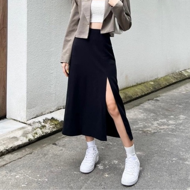 MIDI SKIRT  - Chiếc chân váy xẻ tà quyến rũ xinh xắn nhà LOVI