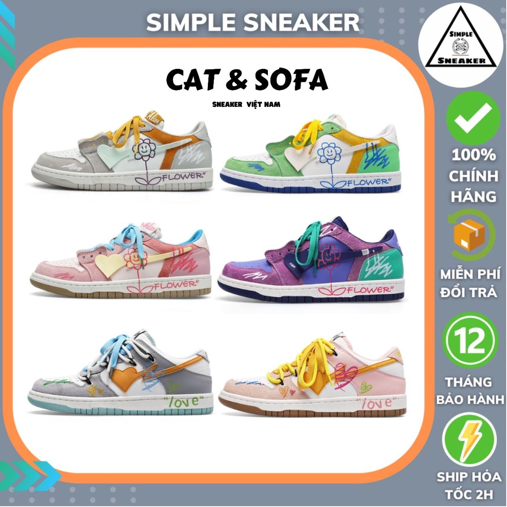 Giày Thể Thao Cat & Sofa Chính Hãng 🔴SIMPLE SNEAKER🔴 Giày Sneaker Cat&Sofa Flower Phong Cách Đường Phố AC254