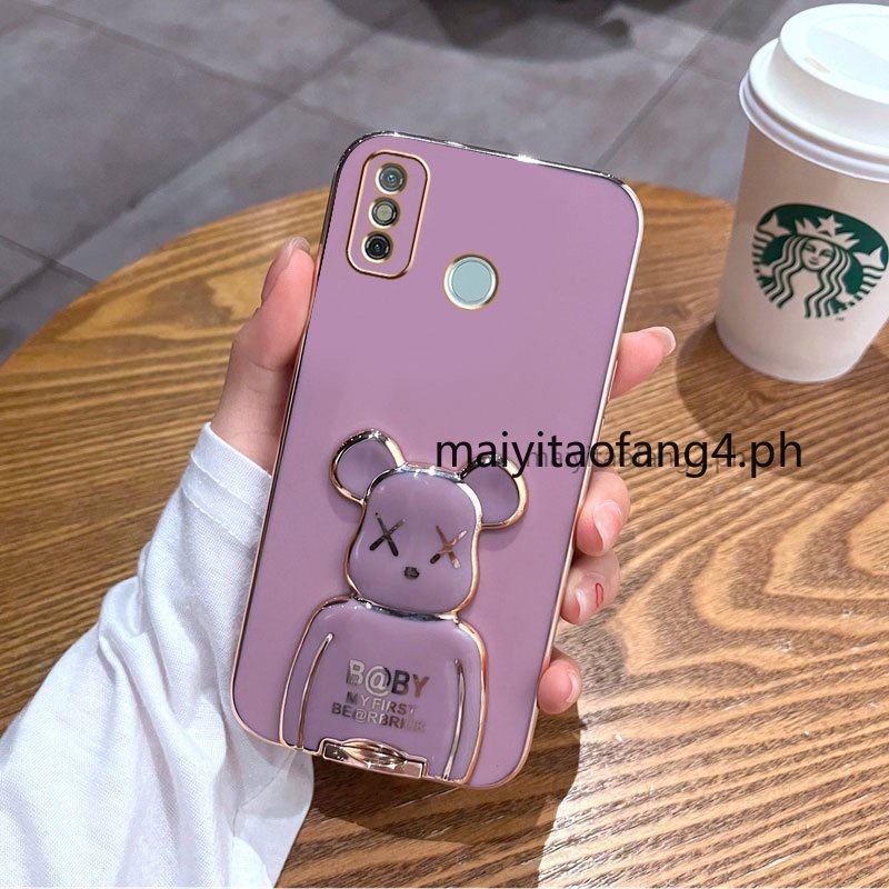 Ốp Điện Thoại Silicon Chống Sốc Có Giá Đỡ Hình Gấu Cho TECNO SPARK 6 GO SPARK 6 air TECHNO SPARK 6 G