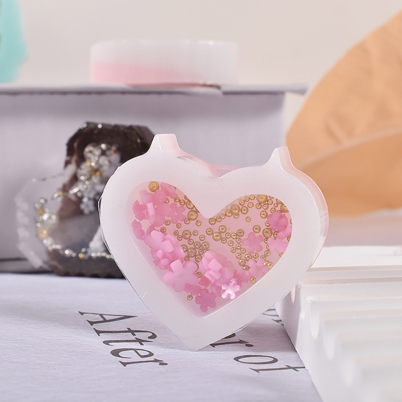 Khuôn Silicone Làm Đồ Trang Trí Thủ Công Hình Trái Tim Lắc Tay DIY