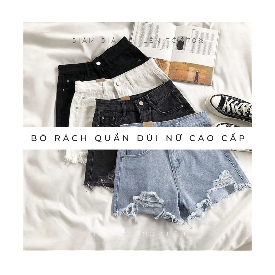 Quần short nữ bò rách Quần đùi nữ Quảng Châu cao cấp 4 màu đẹp