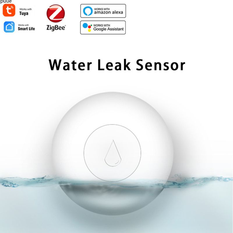 Zigbee Tuya Thiết Bị Phát Hiện Rò Rỉ Nước Cảm Biến Lũ Báo Động Liên Kết Nước Đầy Bình Chứa Nước Giám Sát Từ Xa Ứng Dụng Cuộc Sống Thông Minh Puue1z