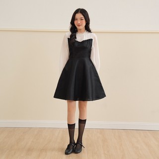 BLEUBIRD Váy lụa dáng xoè tròn cổ ren Laura Dress