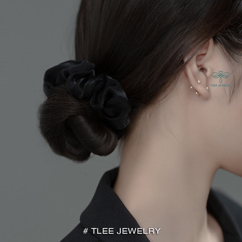 Khuyên tai bạc nữ TLEE tim đá mini chốt ren vặn xinh xắn TleeJewelry B0254