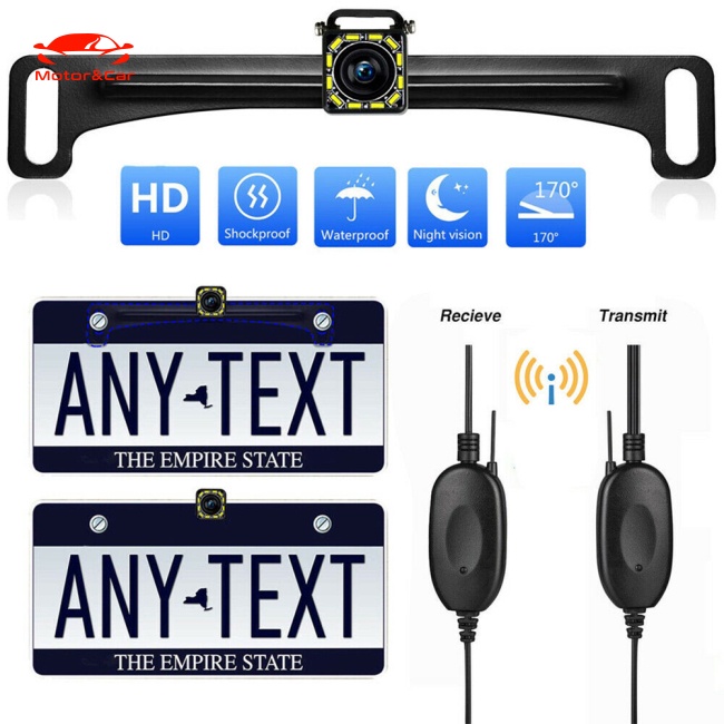 Camera Lùi Xe Không Dây Tầm Nhìn Ban Đêm Hd Chống Nước Thông Dụng