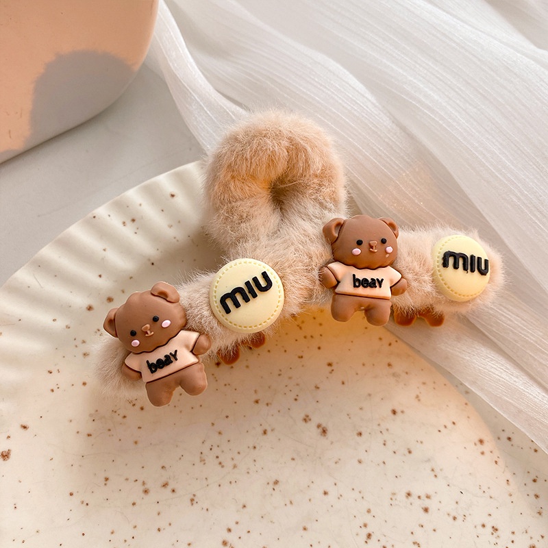 Kẹp Tóc Hình Cá Mập Phủ Lông Dễ Thương Thời Trang Mùa Đông Cho Nữ