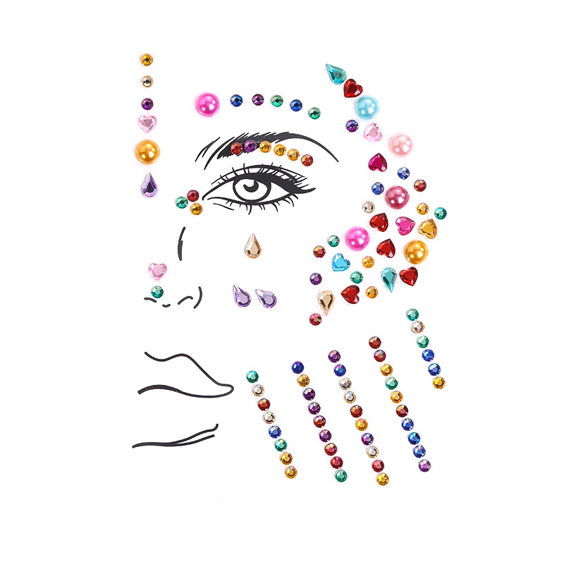 Sticker Đính Đá Nhiều Màu Sắc Trang Trí Tiệc Ngày Lễ