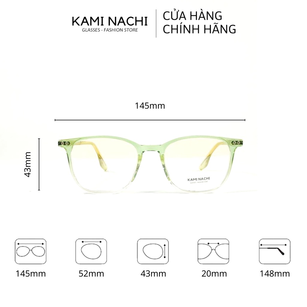 Gọng kính nhựa phối kim loại KAMI NACHI phong cách Hàn Quốc 8876