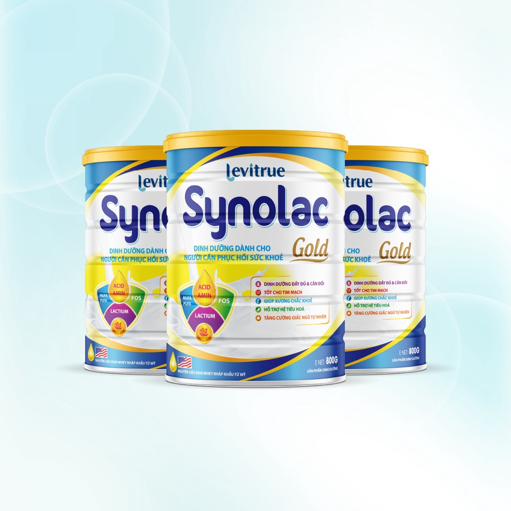 Combo 3 lon sữa Synolac Gold 800gam