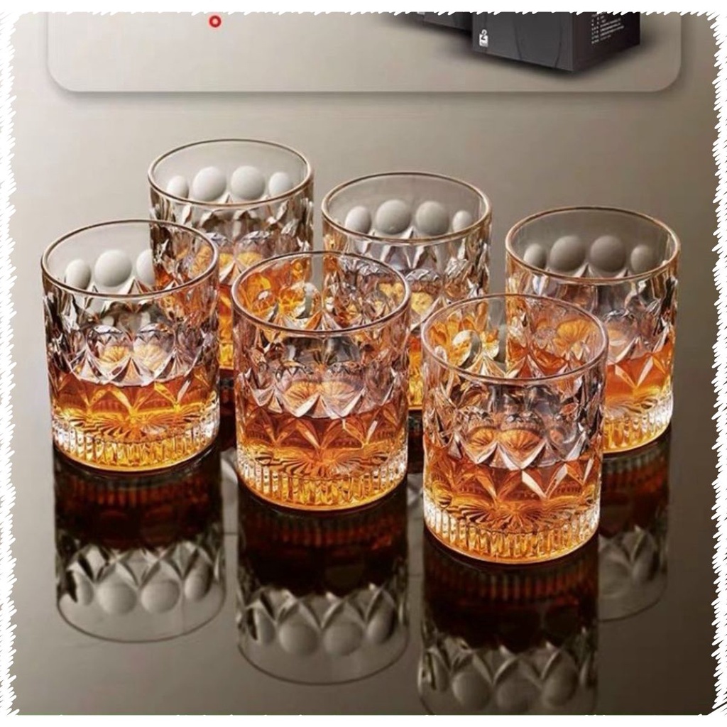 Bộ 6 cốc thủy tinh HONGLI 5412XO, 6 Ly thủy tinh 285ml, hàng cao cấp, sang trọng