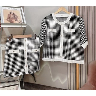 [ CHUBBY BIGSIZE ] SET DẠ VIỀN TRẮNG BIGSIZE