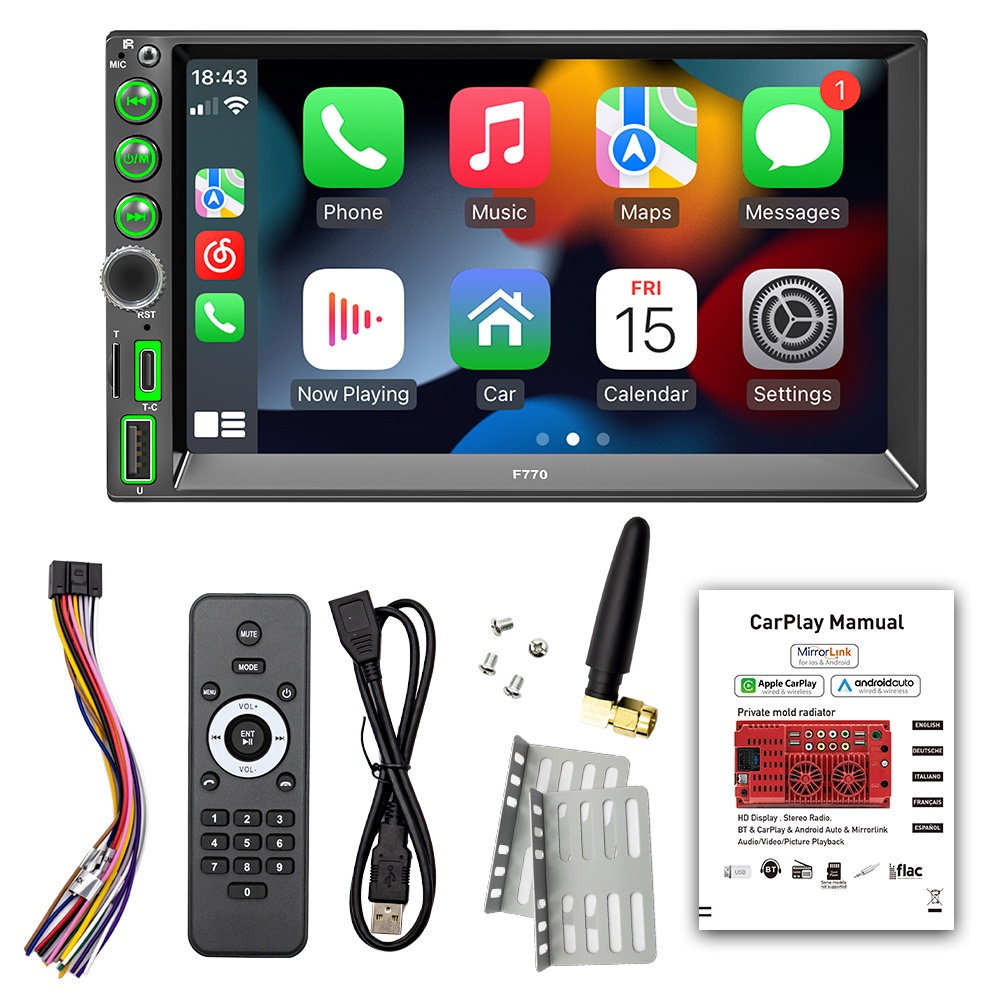 Máy Nghe Nhạc Mp5 23.3cm Màn Hình Chiếu Hỗ Trợ Điều Khiển Quay Video / Điện Thoại Di Động android Tự Động Kết Nối Vô Lăng Xe Hơi