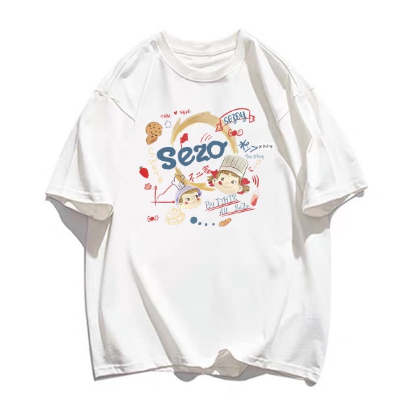 Áo Thun Tay Ngắn Cổ Tròn Dáng Rộng Thời Trang Hàn Quốc Cho Nữ