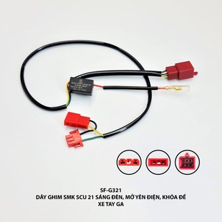 Dây ghim smk scu 21 sáng đèn, mở yên điện, khoá đề - xe tay ga - sf-g321